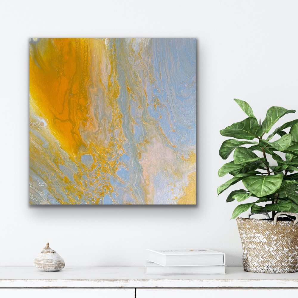 Painting - Fluid Art Original On 14x14 Canvas
